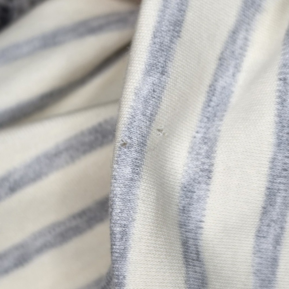 L.L. Bean Womens Plus 3X Striped Cowl Neck Top Shirt Cream Gray Supima Cotton - Picture 8 of 9